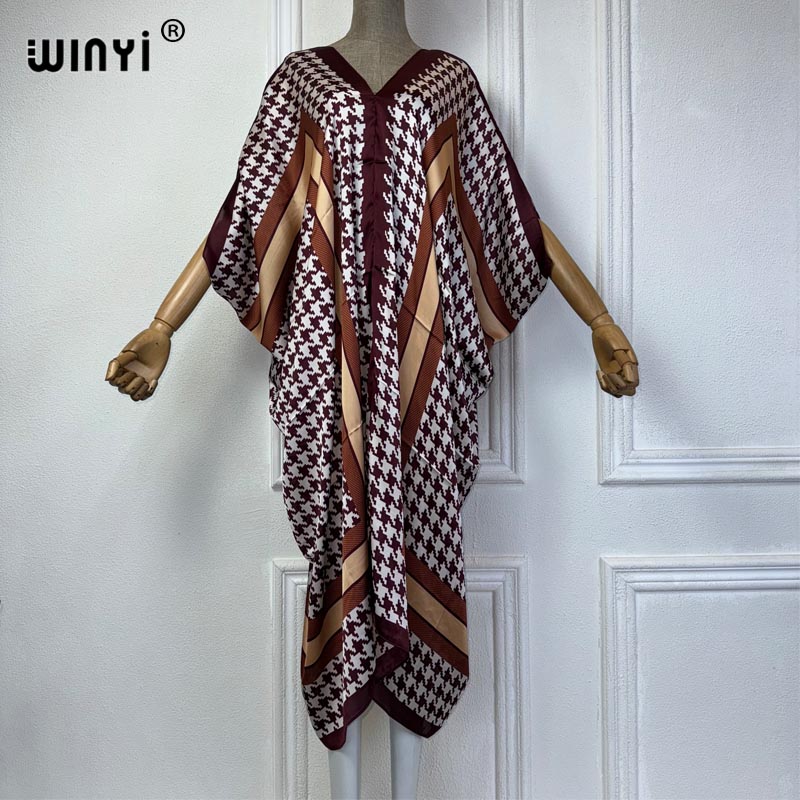 Winyi Zomer Afrikaanse V-Hals  - Robe Silk Women recensie en prijs